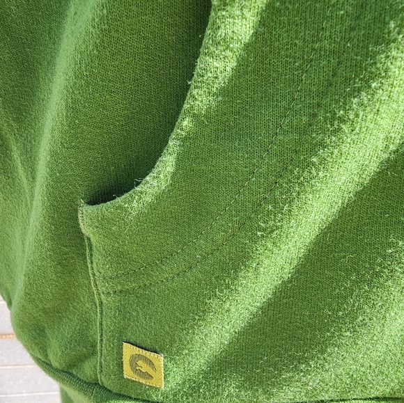 Puma Womens Hoodie Size M Green Full Zip Kangaroo Pocket 3/4 Sleeve Activewear - Picture 5 of 9